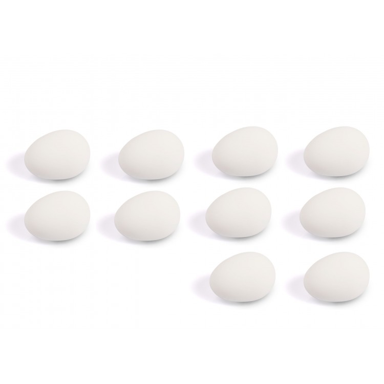 Jajka podkładowe dla kur niosek gumowe 10 szt Białe