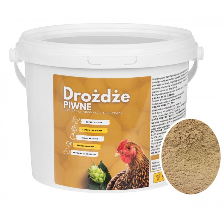 Drożdże piwne dla kur niosek drobiu 2 kg Drożdże piwne dla kur niosek drobiu 2 kg